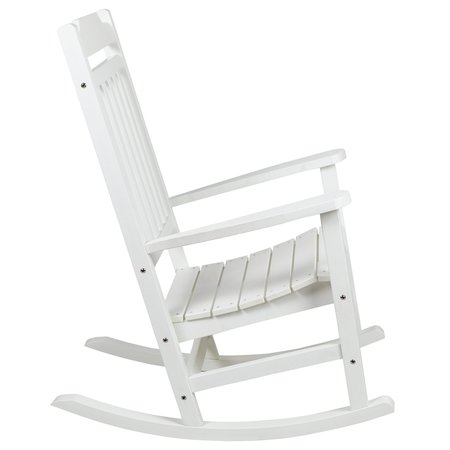 Flash Furniture White Poly Resin Side Table & 2 Rocking Chairs JJ-C14703-2-T14001-WH-GG